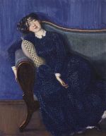 картина Спящая женщина в синем платье